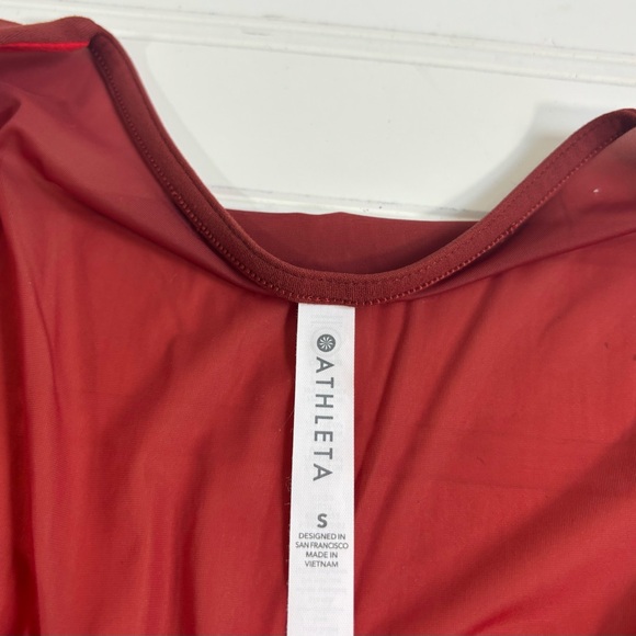 Athleta It's A Wrap Tee Russet Brown Orange Small Womens Performance Activewear - Picture 12 of 15